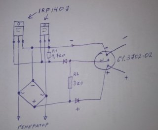 Регулятор напряжения снегохода схема